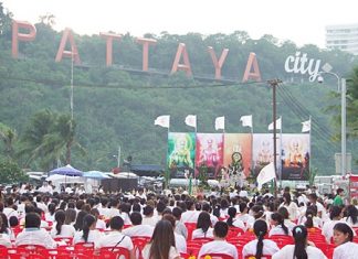 Thousands of people from across the country flocked to Bali Hai pier for the merit making ceremony.